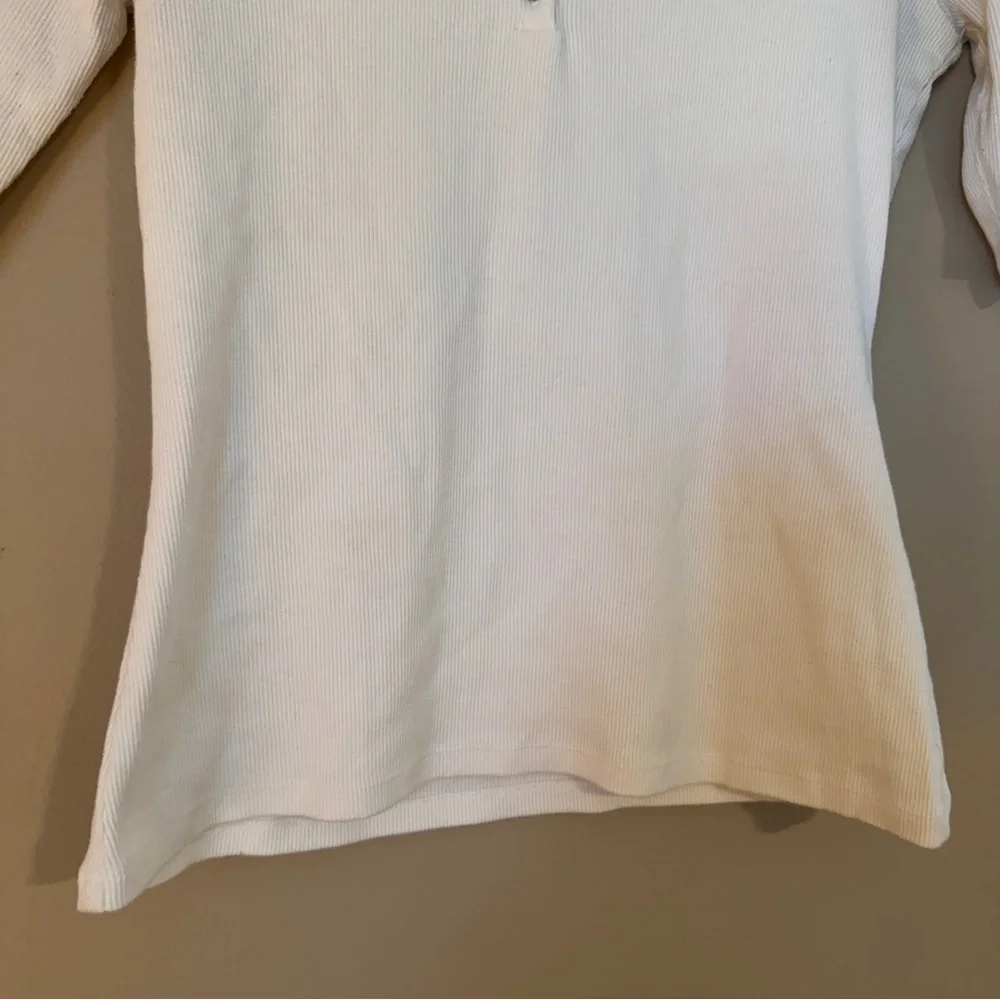 Sezane Theodora Ecru T-Shirt Henley Large - Picture 7 of 10